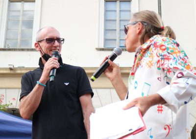 Il patron del Festival Marzio Pedrini con il presentatore Carlo Benvenuto