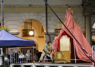 Silvia Martini e Mario Levis in piazza Chanoux